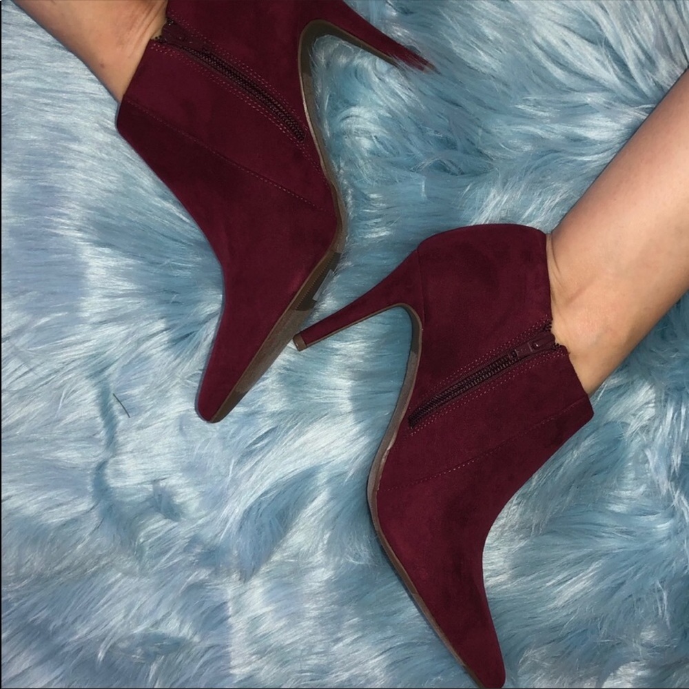 Old Navy Suede Cranberry Stiletto Booties